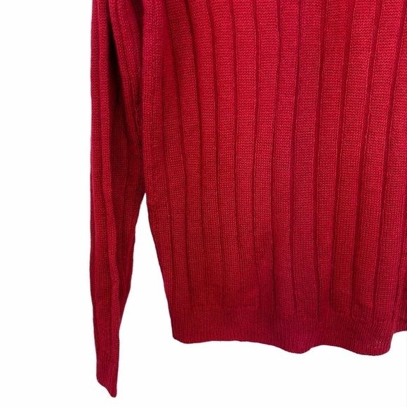 Cotton Emporium Womens Red Ribbed Button Cardigan Long Sleeve Sweater Si… - Picture 8 of 9